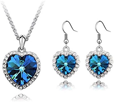 Blingery Jewelry Set Pendant Necklace and a Pair Earring Nice Gift High Quality Guarantee
