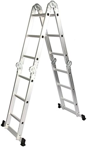 Antiprcis 12.5ft Multi Purpose Folding Step Ladder Aluminum(capacity 330lbs)