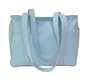 Leather Shopping Bag - Small - Pastel Blue (Pastel Blue) (11"H x 5"W x 15"L)