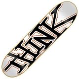Think Classic Tag Skateboard Deck - 7.7 in. X 31.7 in. - White / Black