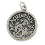 Sterling Silver Aquarius & Friendly Zodiac Pendant
