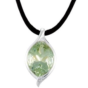 Genuine Green Quartz & White Topaz Pendant