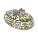 Oval Shaped Pique a jour Dragonfly Jeweled Trinket Box