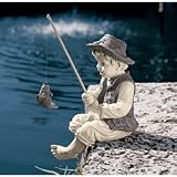 Frank the Fisherman statue home garden boy sculpture
