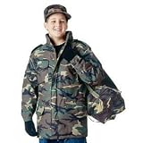 Kid's M-65 Field Jacket W/Liner - Woodland Camo M65