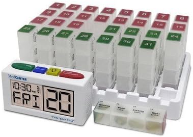 MedCenter Low Profile System- 31 Day Organizer With Talking Alarm Clock by MedCenter System