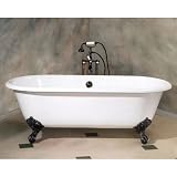 Cheviot Regal Cast Iron Clawfoot Bath White Antique Bronze 2111W AB