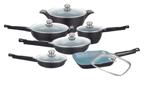 Deluxe Healthy Legend 11 Pc German Weilburger Ceramic Coating Non-stick Fry Pans and Sauce Pan Cookware set by Healthy Legend - Now Induction Ready Cookware On Sale