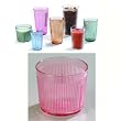 Carlisle 9 oz Old Fashion Crystalon Stack All Ribbed Texture Break-Resistant SAN / Color: Rose / Quantity: One Dozen (12)