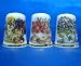 Birchcroft Porcelain China Collectable - Set of Three Thimbles - Flowers in a Teacup