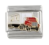 SilverBin Enamel Paint Big Rig Diesel Truck Stainless Steel Italian Charm Link
