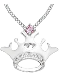 Disney® Crown Diamond & Pink Sapphire Necklace