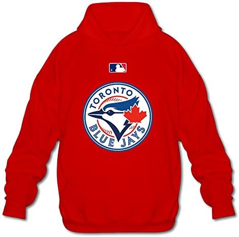 SHFL Men's MLB Toronto Blue Jays Team Logo Hooded Sweatshirt Red L