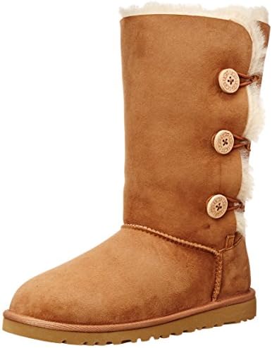 Women's Ugg Australia Boots "Bailey Button Triplet" - Chestnut (6, Chestnut)