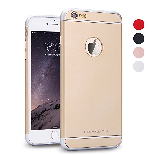 iPhone 6s Case, MINIMALISM 3 in 1 Ultra Thin and Slim Design Coated Premium Non Slip Surface with Excellent Grip Case Fit for iPhone 6 (4.7'')(2014) and iPhone 6S (4.7'')(2015) -- Gold