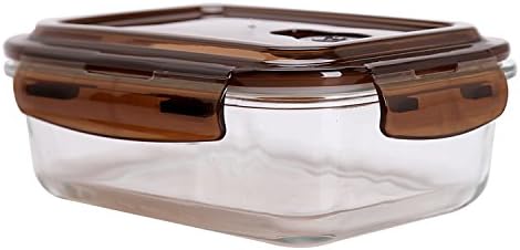 Shazinna Toughened Glass Fresh Insulated Lunch Box Bento Food Containerleak-proof (Coffee)
