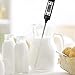 BOGZON Mini Digital Stainless Cooking Thermometer Sensor Prober, Instant-Read Thermometer for Grill, BBQ, Food, Meat, Milk, Candy/Bath Water, LCD Screen, Long Probe, Black