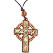 Celtic style Olive wood Crucifix with Mother of Pearls with Certificate (60cm / 23.5 inches, Cross is 5cm or 2 inches)