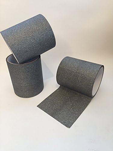 3 ROLLS CHARCOAL SILVER Sparkle, Glitter, shimmer Tape WASHI 4" wide (extra wide) 15' long