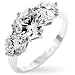 WOMEN'S RINGS STERLING SILVER & VERMEIL W/CLEAR CZ - Round Princess CZ Anniversary