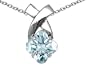 1.00 cttw Genuine Clover Cut Aquamarine Pendant in 14 kt White Gold