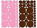 106 Chocolate Brown & Light Pink Vinyl Polka Dots Wall Decor Decals Stickers