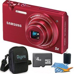 Samsung MV800 16.1 MP 3.0 MultiView Red Camera 4GB Bundle