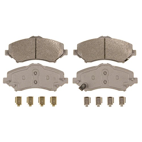 Wagner ThermoQuiet MX1327 Semi-Metallic Disc Pad Set With Installation Hardware, Front