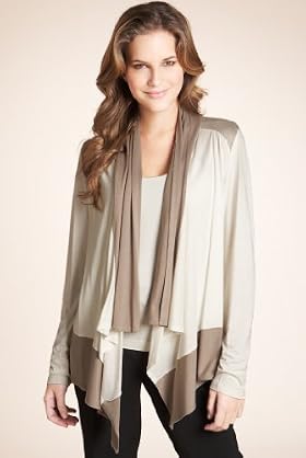 Open Front Colour Block Jersey Cardigan