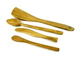 Berard Olive wood economy pack: spatula,stew spoon, spreader and jam or confit spoon 4 piece set ~ save!