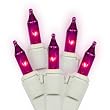 Set of 100 Purple Mini Christmas Lights - White Wire