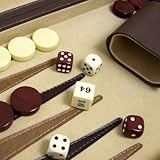 【遊びやすい大きめサイズ】バックギャモン ライトブラウン