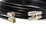 BLACK 5m TWIN Coaxial Satellite Extension Cable - suitable for Sky+ and Sky HD