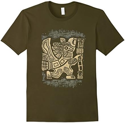 Men's Aztec Eagle Warrior t-shirt Large Olive