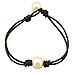 Ao Bei Single Cultured Freshwater Pearl Leather Bracelet Handmade Pearls Jewelry for Women