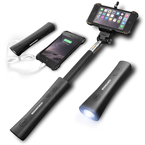 Gizmotech selfie stick, 3-in-1 bluetooth selfie stick e…