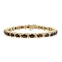 10k Yellow Gold Oval Cut Garnet Bracelet, 7"