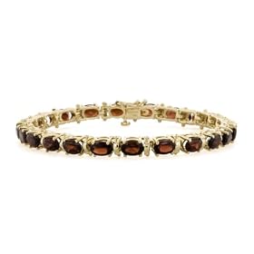 10k Yellow Gold Oval Cut Garnet Bracelet, 7 by