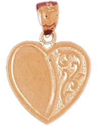 Dazzlers Solid 14k Gold Heart Charm Pendant Available in three colors from jewelsberry (weights: 1.9 grams only)