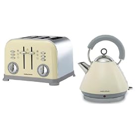MORPHY RICHARDS ACCENTS CREAM KETTLE 1.5 LITRE (44377) & 4 SLICE CREAM TOASTER (44038) SET