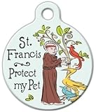 St. Francis Protection Pet ID Tag for Dogs and Cats - Dog Tag Art - LARGE SIZE