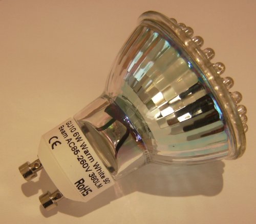 6w 80LED Energy Saving GU10 bulb 380 Lumens 50w 