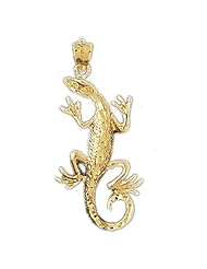 Dazzlers Solid 14k Gold Lizard Charm Pendant Available in three colors from jewelsberry (weights: 1.8 grams only)