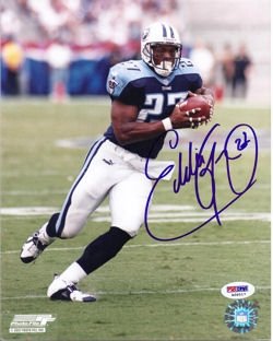 Eddie George Autographed/Hand Signed Tennessee Titans 8x10 Photo PSA/DNA