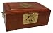 Chinese Rosewood Jewelry Box Chest With Asian Brass Accents And Longevity Symbol