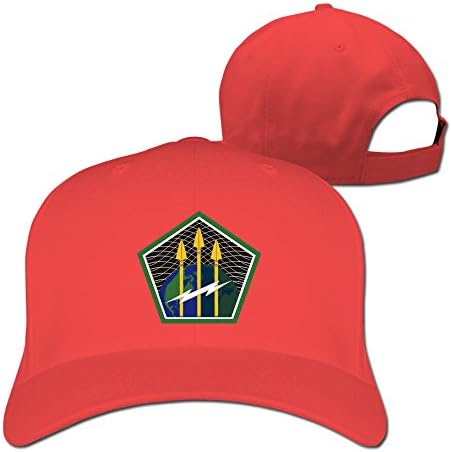 US Army Cyber Command Emblem Unisex Sporty Adjustable Cotton Solid Cap Red