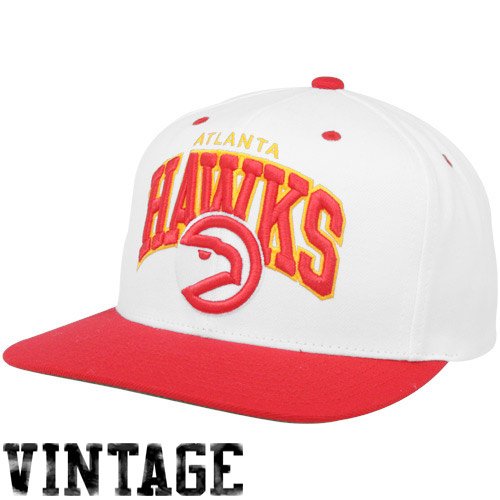 Mitchell & Ness Atlanta Hawks Red-White Arch Two-Tone Snapback Adjustable Hat