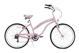 7 Speed Shimano Ladies Pink Beach Cruiser