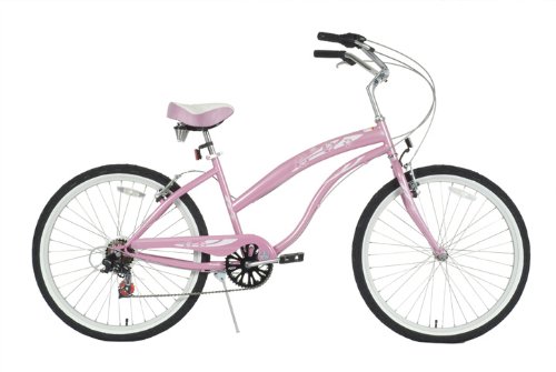 7 Speed Shimano Ladies Pink Beach Cruiser
