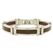 Men's Stainless Steel Bracelet with Wood, 8.75"